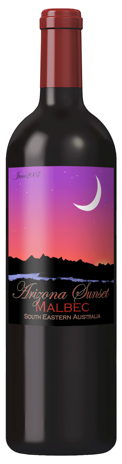 Arizona Sunset custom wine label