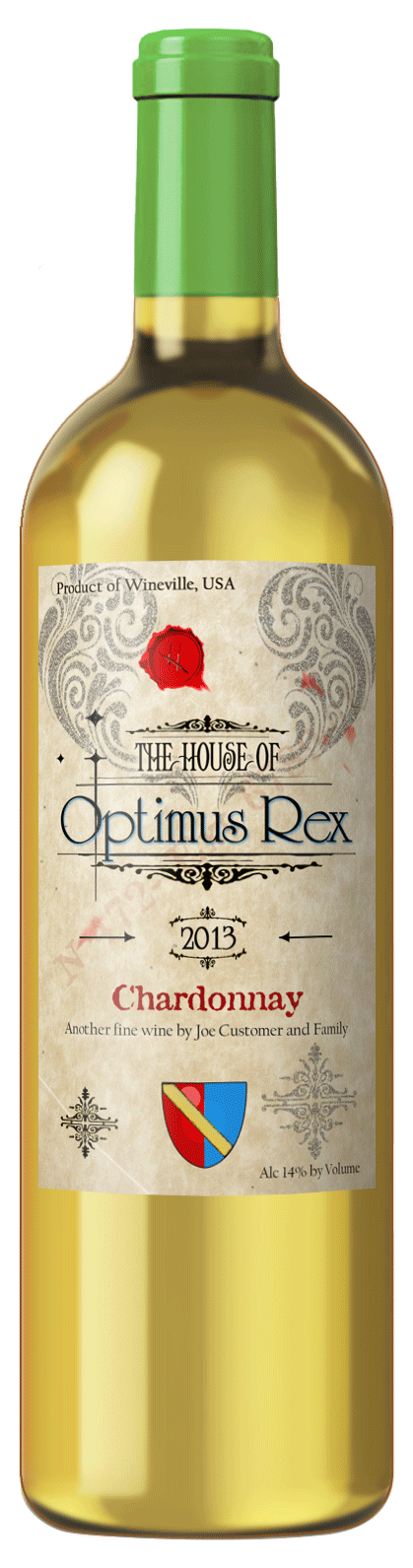 custom wine label of French style design