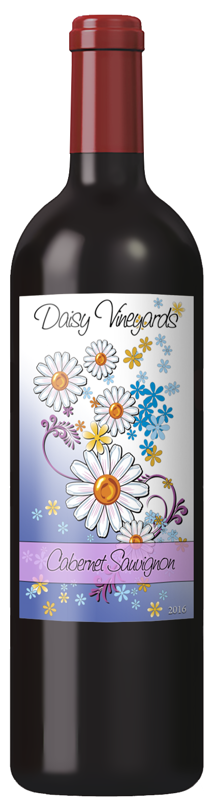 custom wine label with pretty flower illustration