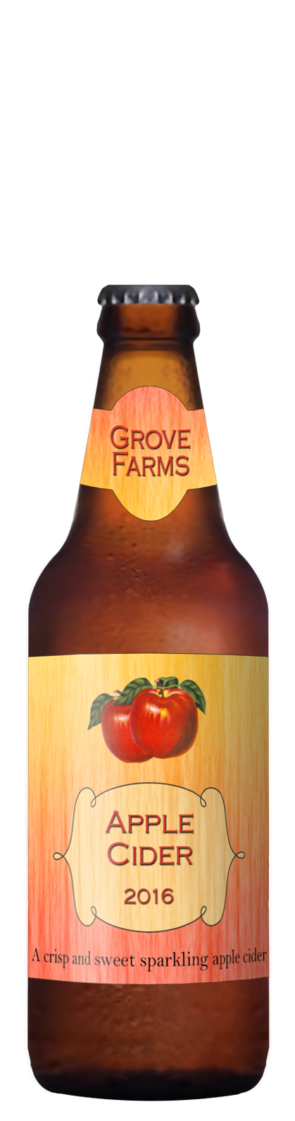 custom cider label with red apples