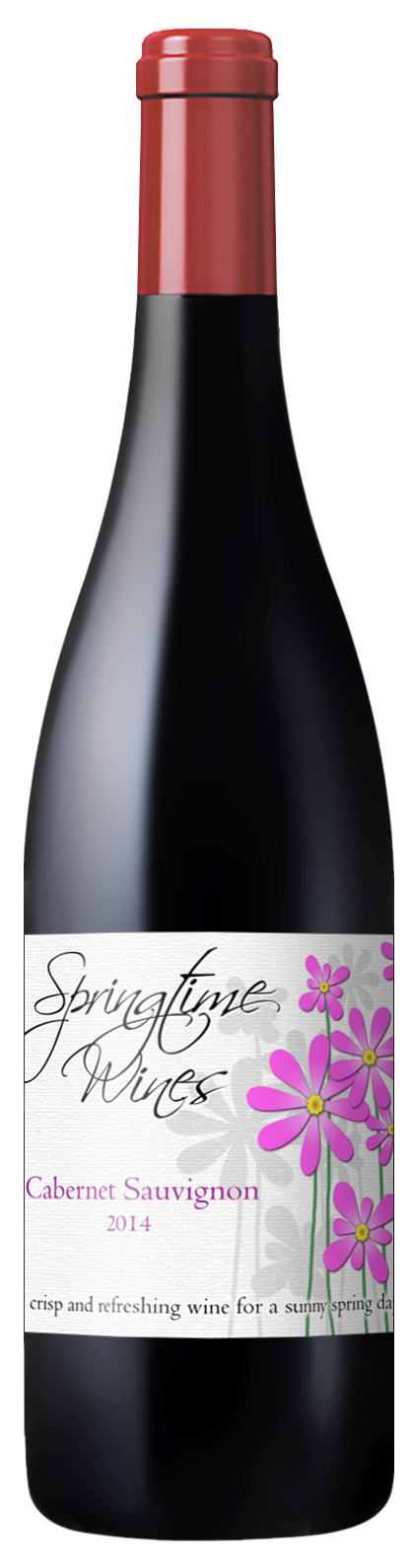personalized custom wine label with colorful spring flowers