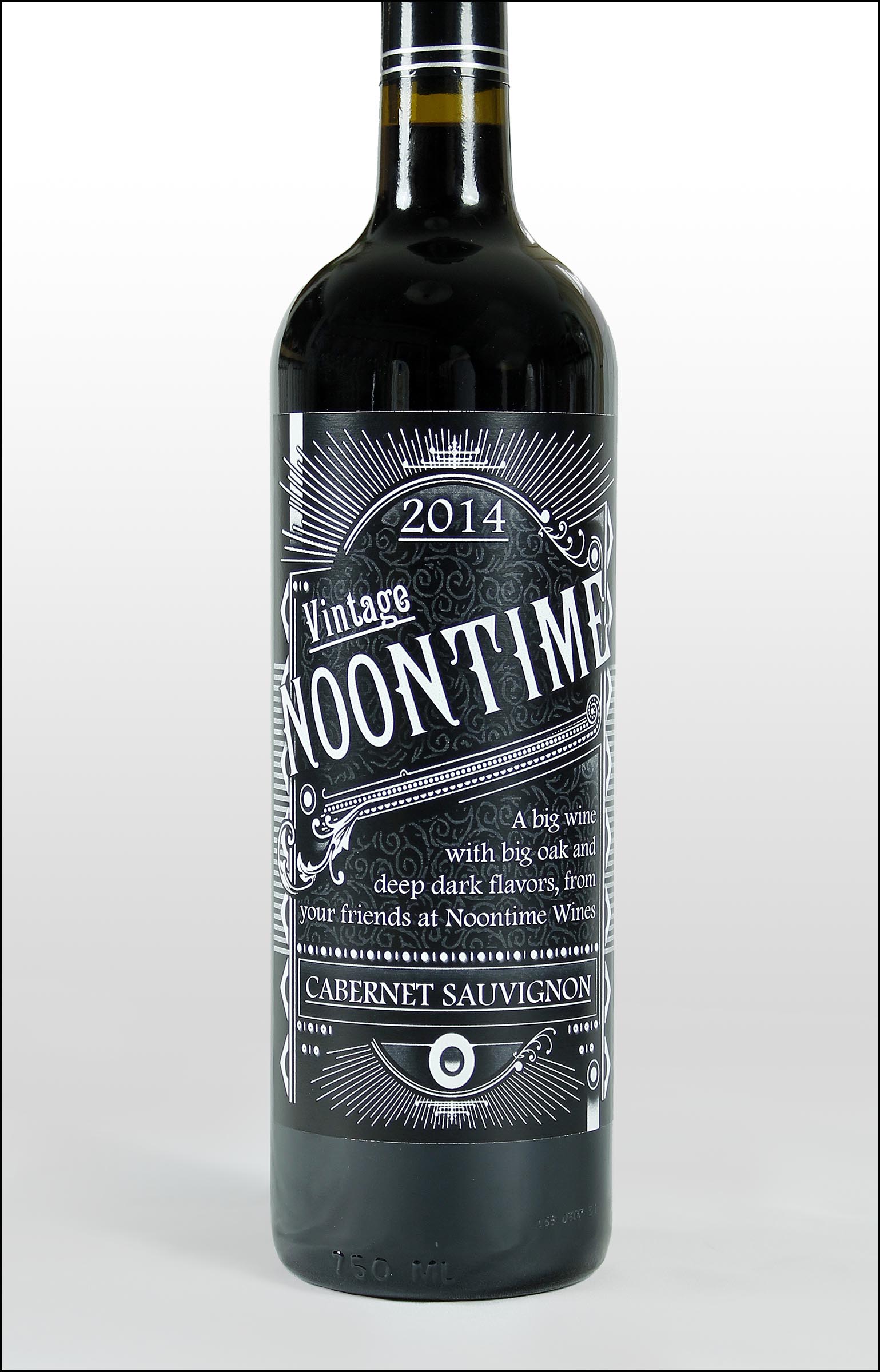 Vintage retro Elixir Personalized Custom Wine Label on a dark bottle