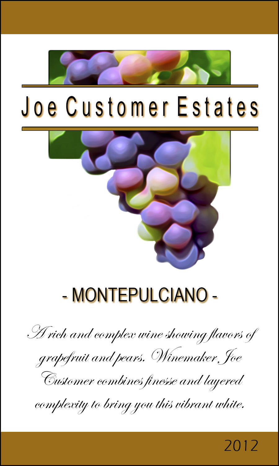 grape personalized wine label