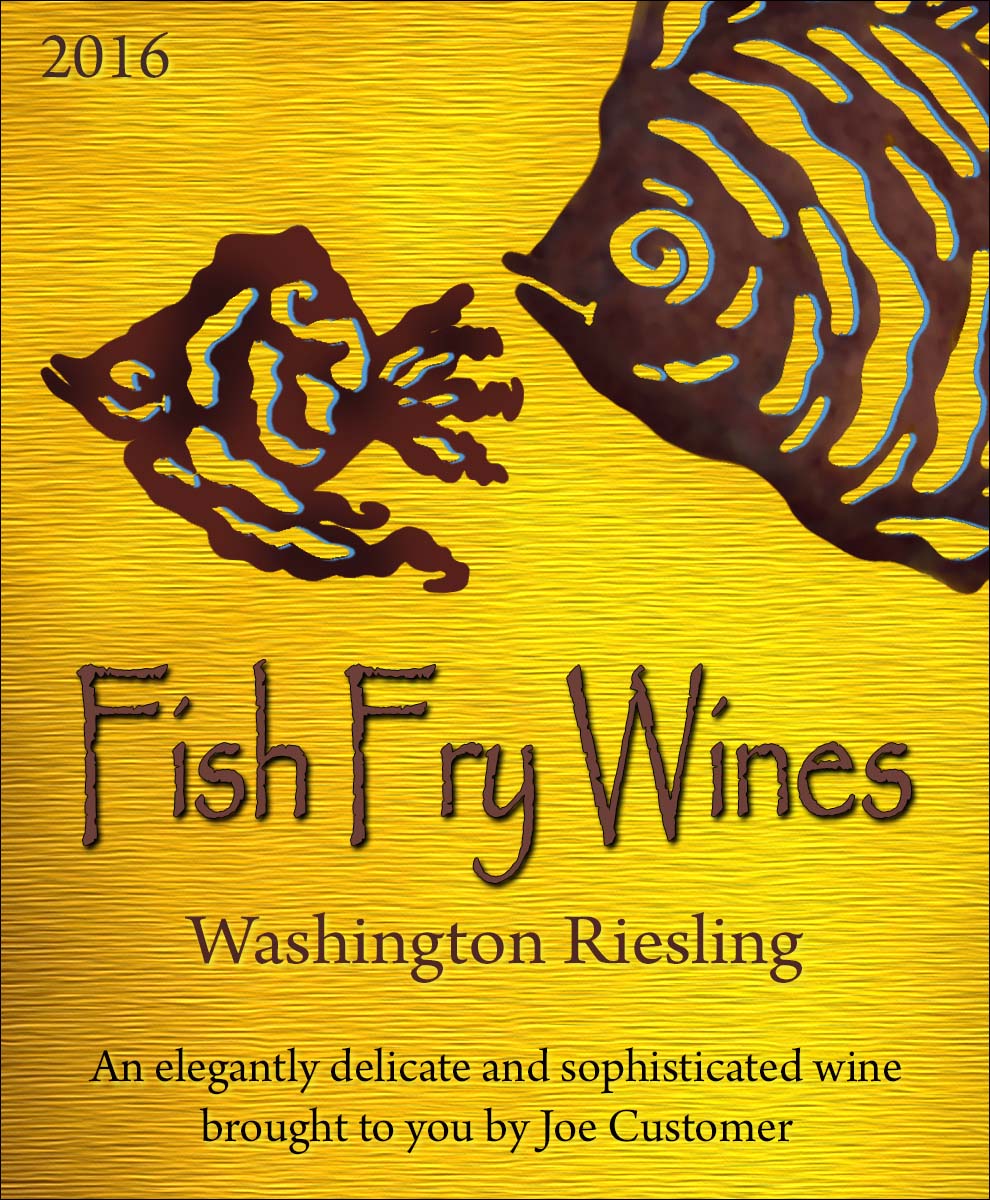 Colorful fish reusable custom personalized wine and beer label