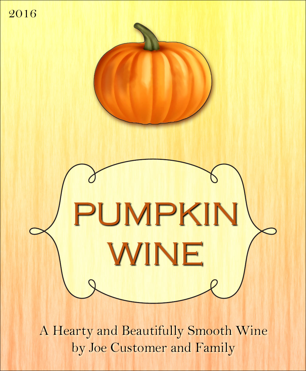 pumpkin custom wine label
